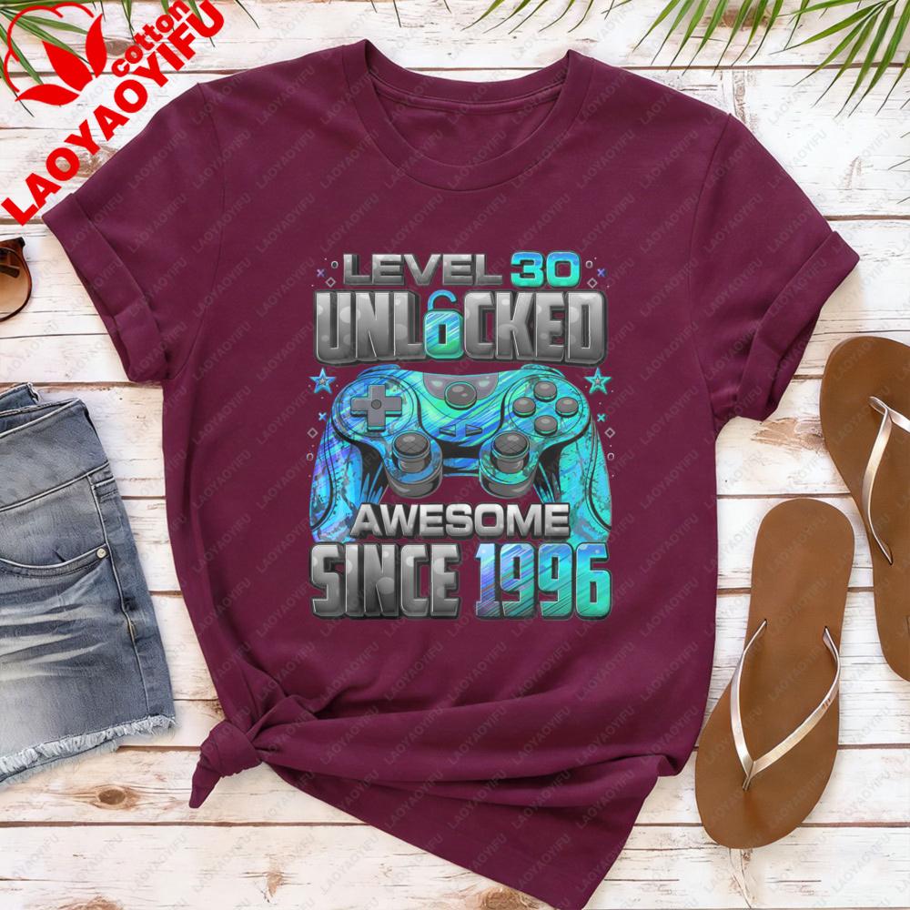 Level 30 Unlocked Awesome Since 1996 T Shirt Unisex Women Gamer Graphic Tee 30th Birthday Gift Gaming Controller Cotton Tops 4XL
Level 30 Unlocked Awesome Since 1996 T Shirt Unisex Women Gamer Graphic Tee 30th Birthday Gift Gaming Controller Cotton Tops 4XL