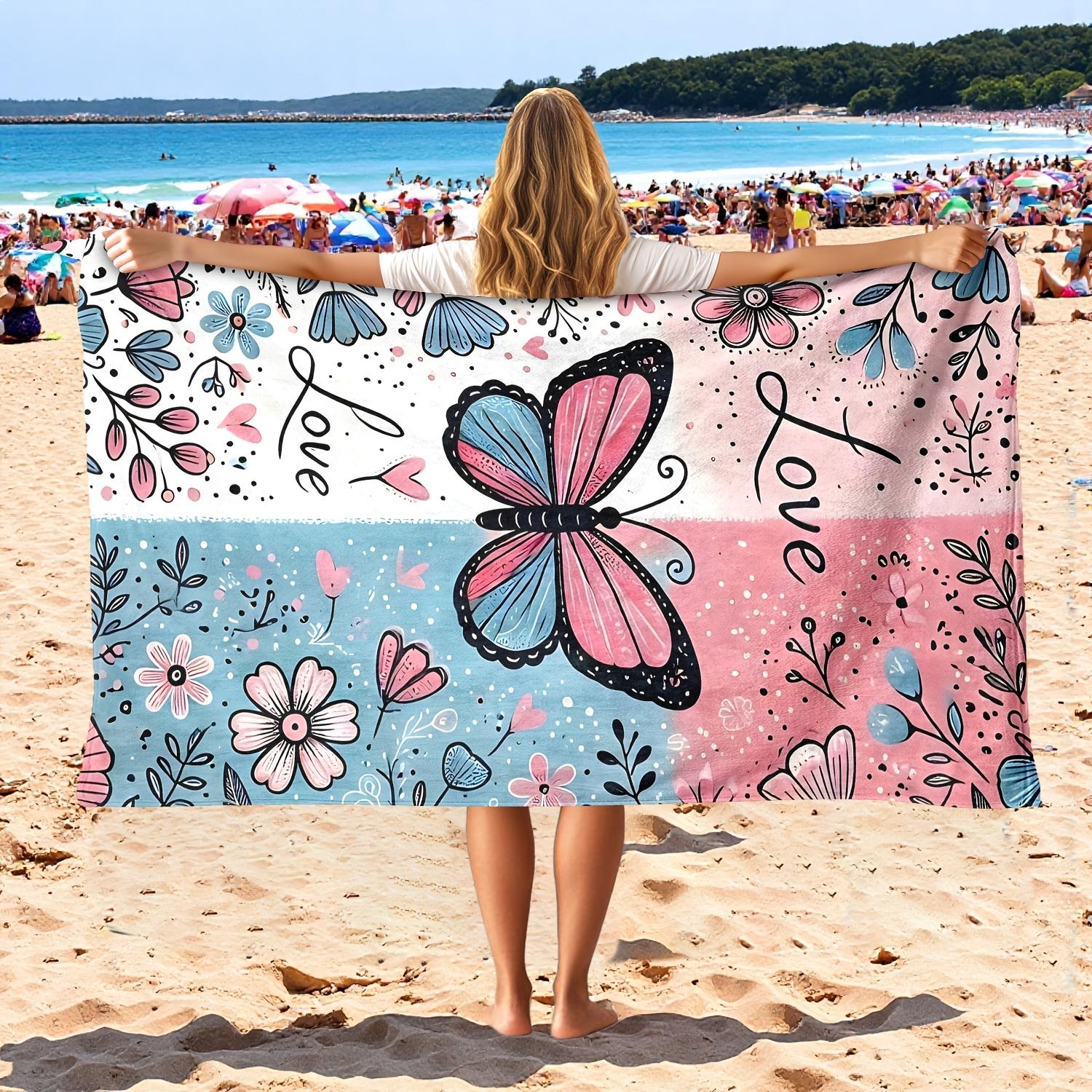 Butterfly Love Beach Towel Flat Print Pink Blue Floral Bath Towel Microfiber Quick Dry for Women Girls Travel Pool Picnic W40*H60(CM)
Butterfly Love Beach Towel Flat Print Pink Blue Floral Bath Towel Microfiber Quick Dry for Women Girls Travel Pool Picnic W40*H60(CM)
