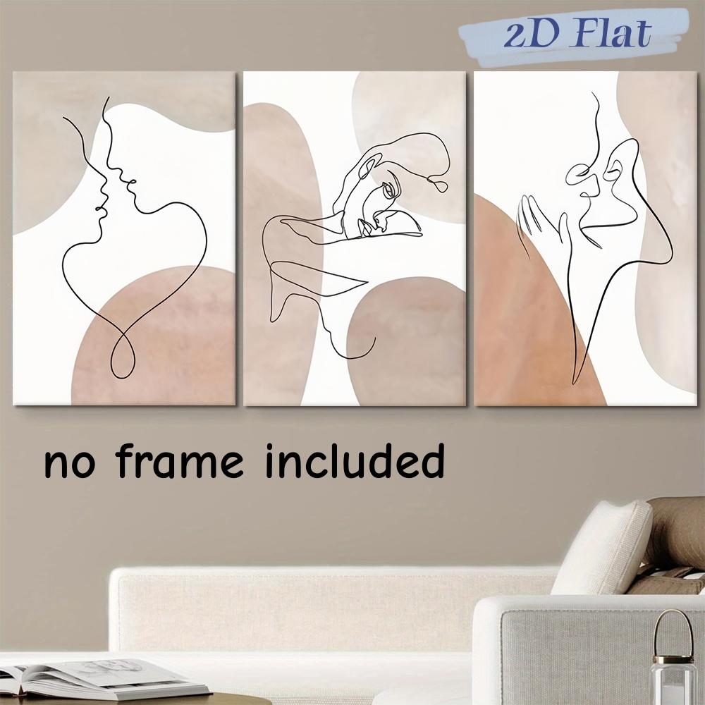 3-piece modern minimalist line art canvas hanging painting abstract couple kissing heart-shaped pattern living room bedroom wall (as the picture,20x30cm-3pcs)
3-piece modern minimalist line art canvas hanging painting abstract couple kissing heart-shaped pattern living room bedroom wall (as the picture,20x30cm-3pcs)