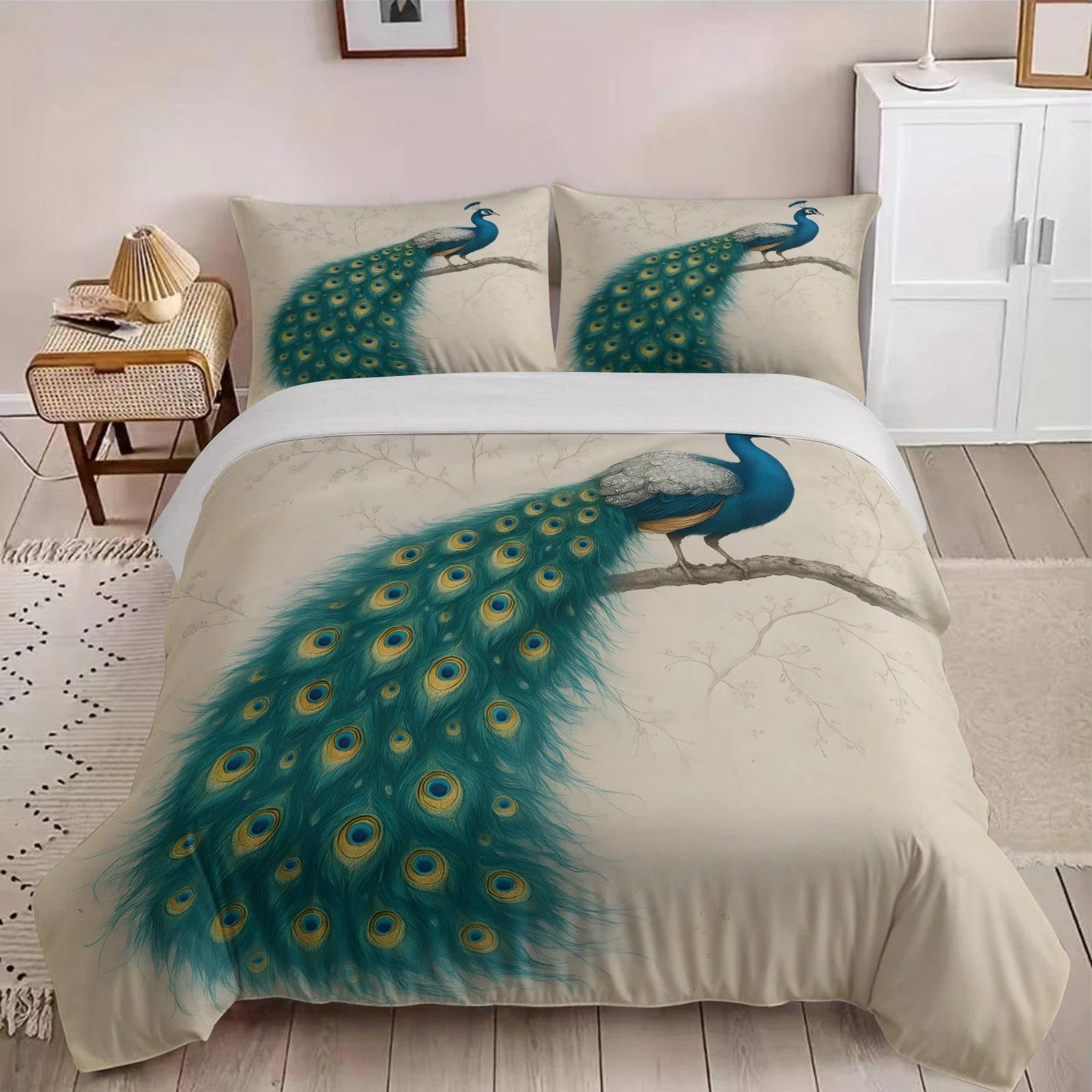 Peacock Bedding Set Full Size Animal Pattern Duvet Cover Pillowcase 2/3pc Queen Double King Bedroom Home Decoration Gift Baby 100x135cm
Peacock Bedding Set Full Size Animal Pattern Duvet Cover Pillowcase 2/3pc Queen Double King Bedroom Home Decoration Gift Baby 100x135cm
