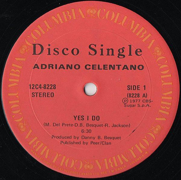 12inch Record ADRIANO CELENTANO - Yes I Do / Somebody Save Me 12C48228 Columbia 1977 Canada Soul/Funk Used
12inch Record ADRIANO CELENTANO - Yes I Do / Somebody Save Me 12C48228 Columbia 1977 Canada Soul/Funk Used