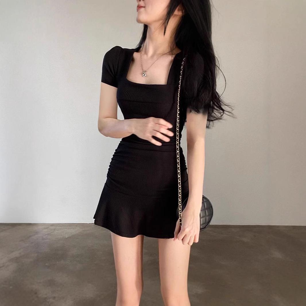 Black French Square-Neck Ruffle Bodycon Mini Dress for Women - Summer 2025 Spicy Girl Collection Extra Large
Black French Square-Neck Ruffle Bodycon Mini Dress for Women - Summer 2025 Spicy Girl Collection Extra Large