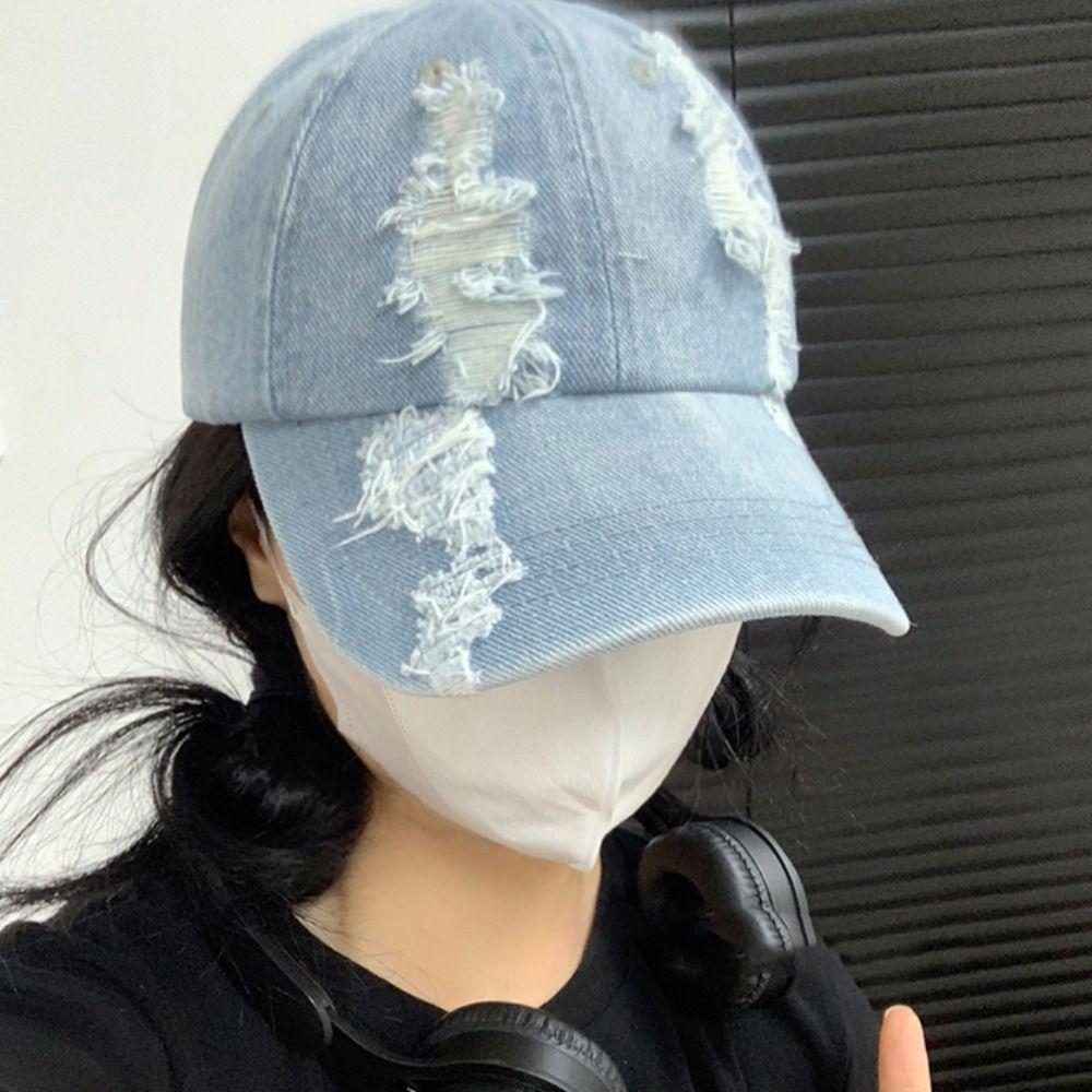 Sunscreen Hat Washed Denim Hats Adjustable Sunshade Cap Trendy Holed Baseball Cap Travel светло-синий
Sunscreen Hat Washed Denim Hats Adjustable Sunshade Cap Trendy Holed Baseball Cap Travel светло-синий