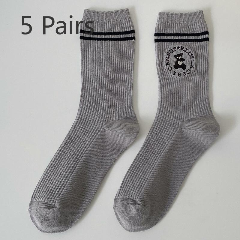 5 пар симпатичных носков до середины голени с маленьким медвежонком в стиле ретро-школы для женщин на осень и зиму 5 Pairs серый
5 пар симпатичных носков до середины голени с маленьким медвежонком в стиле ретро-школы для женщин на осень и зиму 5 Pairs серый