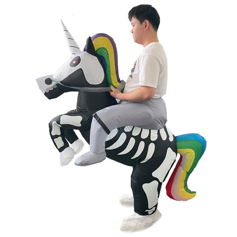Riding Skeleton Unicorn Inflatable Suit Prank Entertainment Cosplay Clothing Performance Wear Cartoon Doll Costume Prop adults 150-190CM
Riding Skeleton Unicorn Inflatable Suit Prank Entertainment Cosplay Clothing Performance Wear Cartoon Doll Costume Prop adults 150-190CM