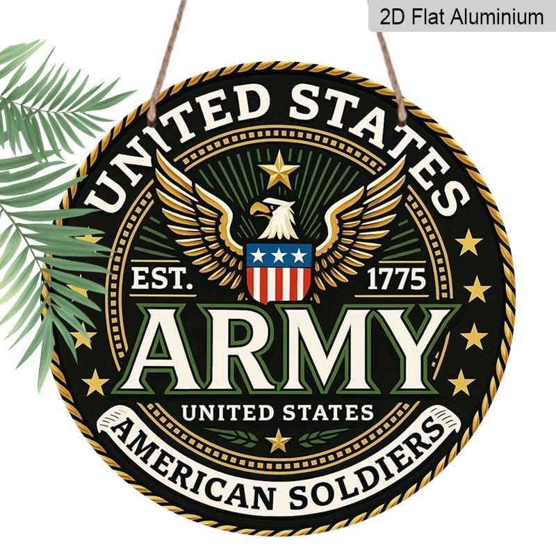 2D Flat, 1pc Round Aluminum US Army Metal Sign, United States Army Patriotic Wall Art with Eagle & Crest, Durable, Easy to Install, Perfect for 7.87*7.87in
2D Flat, 1pc Round Aluminum US Army Metal Sign, United States Army Patriotic Wall Art with Eagle & Crest, Durable, Easy to Install, Perfect for 7.87*7.87in