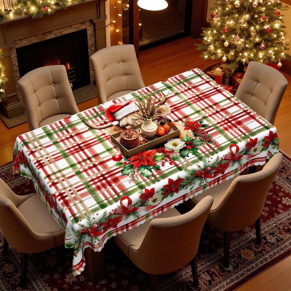 Christmas Table Cloth Red And Green Berry Bouquet Bow Checkered Tablecloth, Christmas Table Decor, Household Goods Round tablecloth-152x152cm
Christmas Table Cloth Red And Green Berry Bouquet Bow Checkered Tablecloth, Christmas Table Decor, Household Goods Round tablecloth-152x152cm