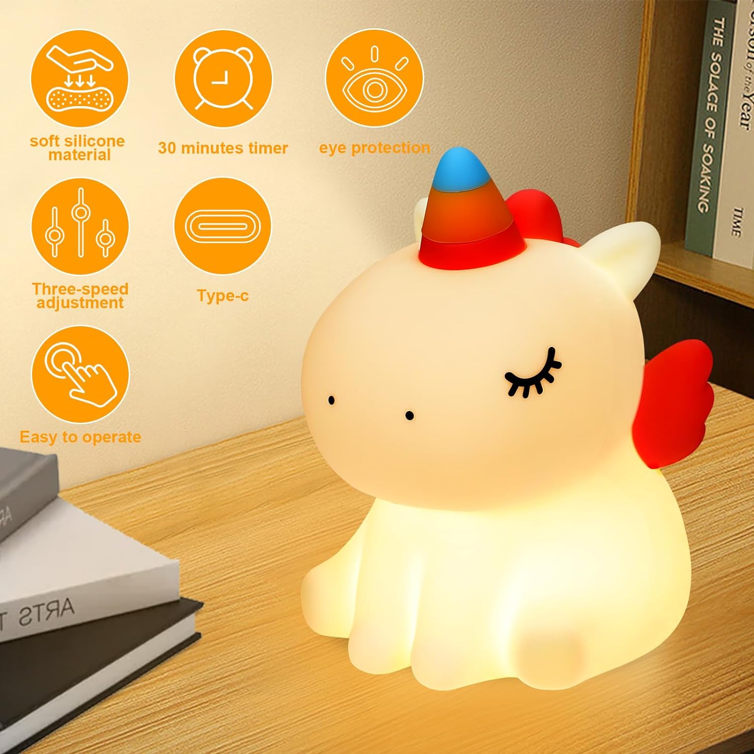 Unicorn Night Light for Kids 3 Level Dimmable Cute Night Lamp for Led Rechargeable Squishy Silicone Small Nightlight Decor Girls
Unicorn Night Light for Kids 3 Level Dimmable Cute Night Lamp for Led Rechargeable Squishy Silicone Small Nightlight Decor Girls