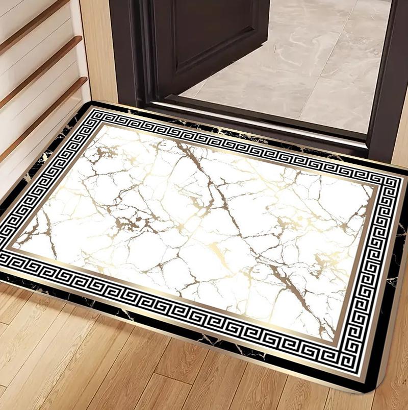 Elegant Marble Patterned Doormat Non Slip Absorbent Entry Rug Greek Key Framed Floor Mat for Home Entrance Indoor Outdoor Use 40x60cm
Elegant Marble Patterned Doormat Non Slip Absorbent Entry Rug Greek Key Framed Floor Mat for Home Entrance Indoor Outdoor Use 40x60cm
