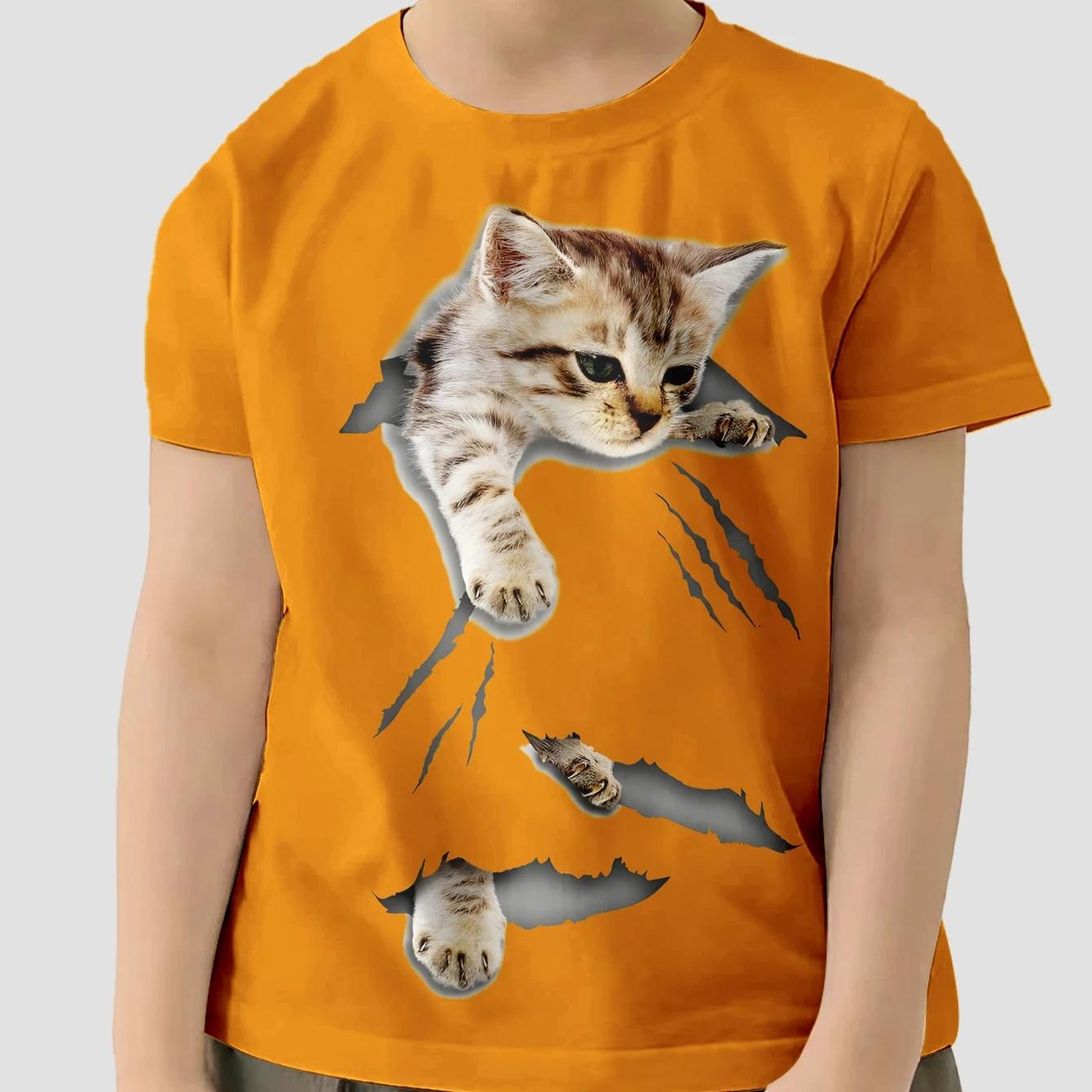 Детская одежда Футболка для девочек и мальчиков с коротким рукавом Детская летняя одежда Футболка с рисунком кота в виде 3D-мультяшной футболки 150
Детская одежда Футболка для девочек и мальчиков с коротким рукавом Детская летняя одежда Футболка с рисунком кота в виде 3D-мультяшной футболки 150