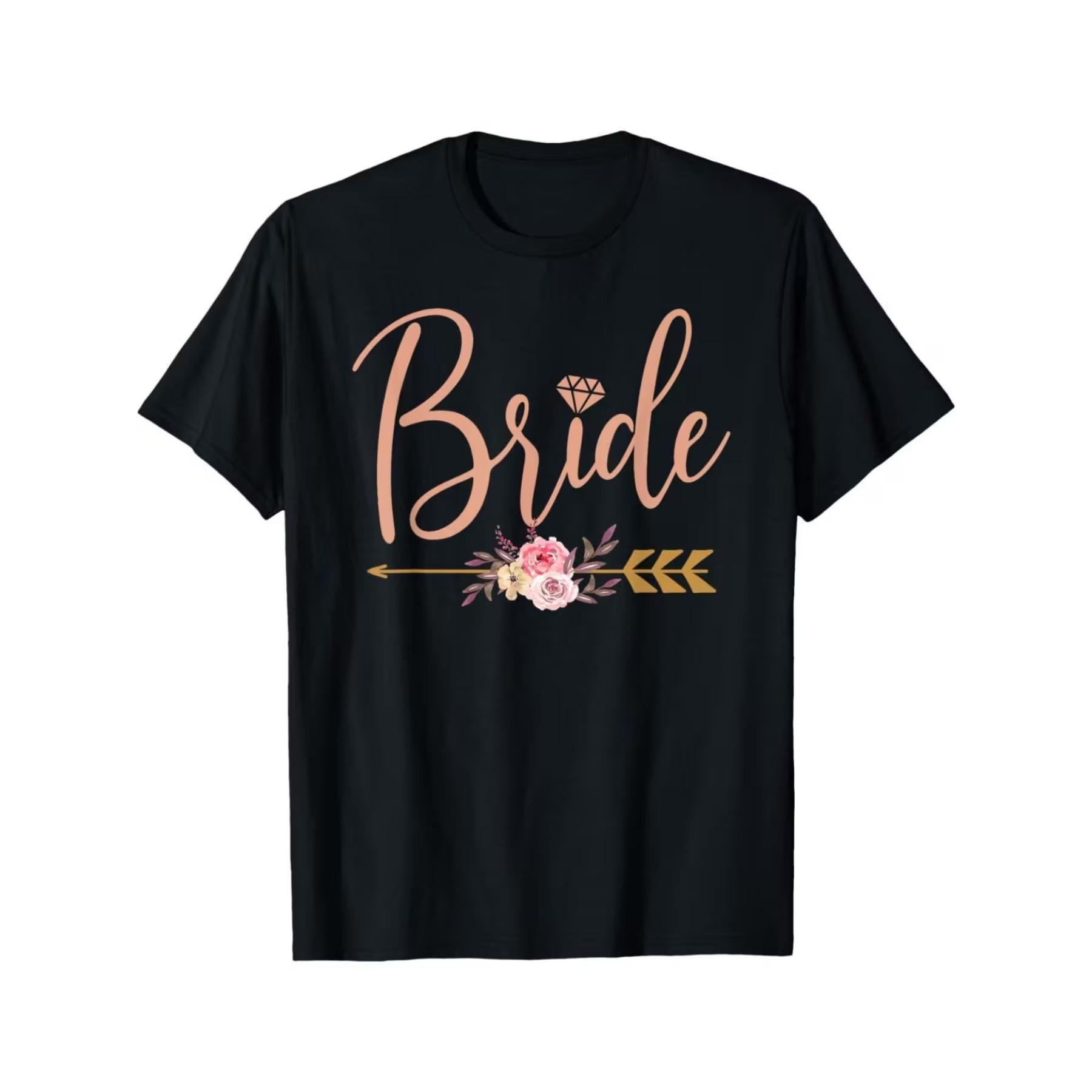 Floral Design T-Shirt for Brides - Black with Pink and Golden Highlights, Lightweight Short Sleeve Round Neck Top Ideal for Bridal Showers XXL чорний
Floral Design T-Shirt for Brides - Black with Pink and Golden Highlights, Lightweight Short Sleeve Round Neck Top Ideal for Bridal Showers XXL чорний