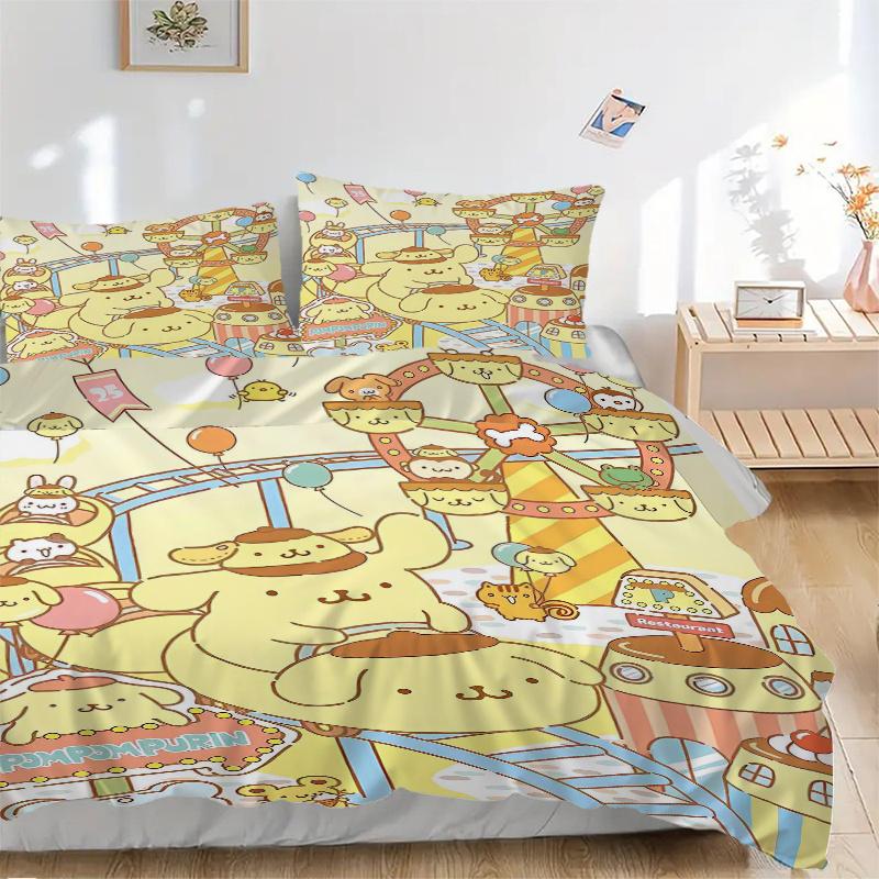3pcs PomPom Purin Carnival Adventure Printed Duvet Cover Set (1 * Cover+2 * Pillowcase, Without Core), Suitable for Home Bedroom, Guest Room, Dor 135x200cm
3pcs PomPom Purin Carnival Adventure Printed Duvet Cover Set (1 * Cover+2 * Pillowcase, Without Core), Suitable for Home Bedroom, Guest Room, Dor 135x200cm