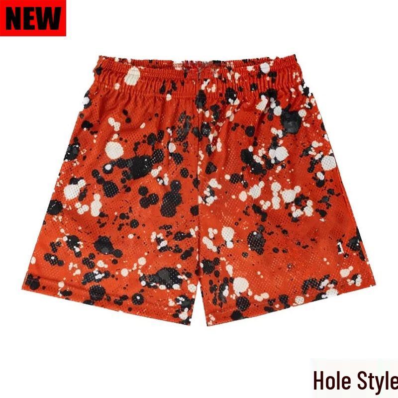 Мужские сетчатые шорты для тренировок мышц EE - Дышащие повседневные уличные шорты с четырьмя точками Medium красный