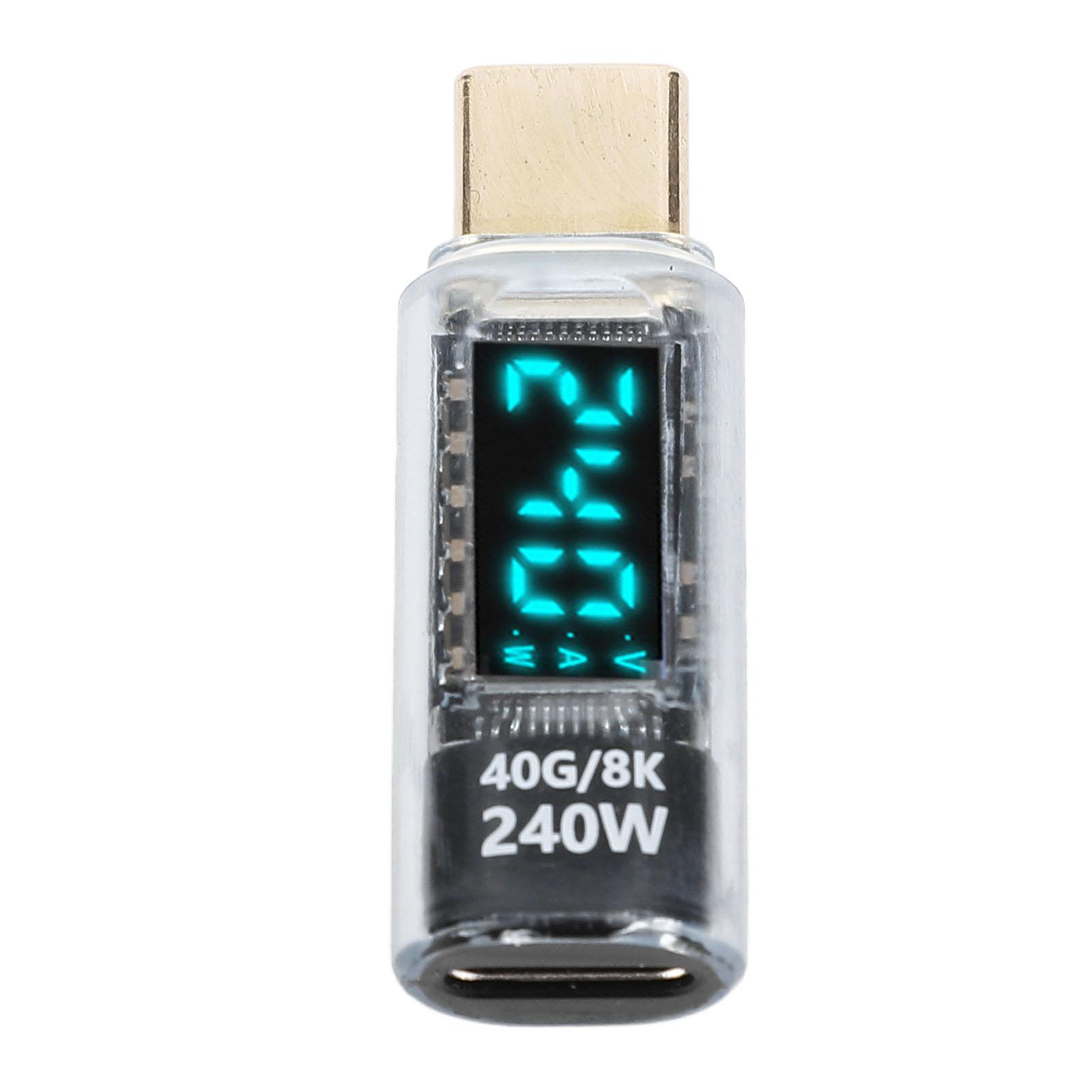 Адаптер USB C Вимірювач живлення Тестер PD 240W 8k 60Hz 40Gbps Transfer USB C Male to Female Extension Adap
Адаптер USB C Вимірювач живлення Тестер PD 240W 8k 60Hz 40Gbps Transfer USB C Male to Female Extension Adap