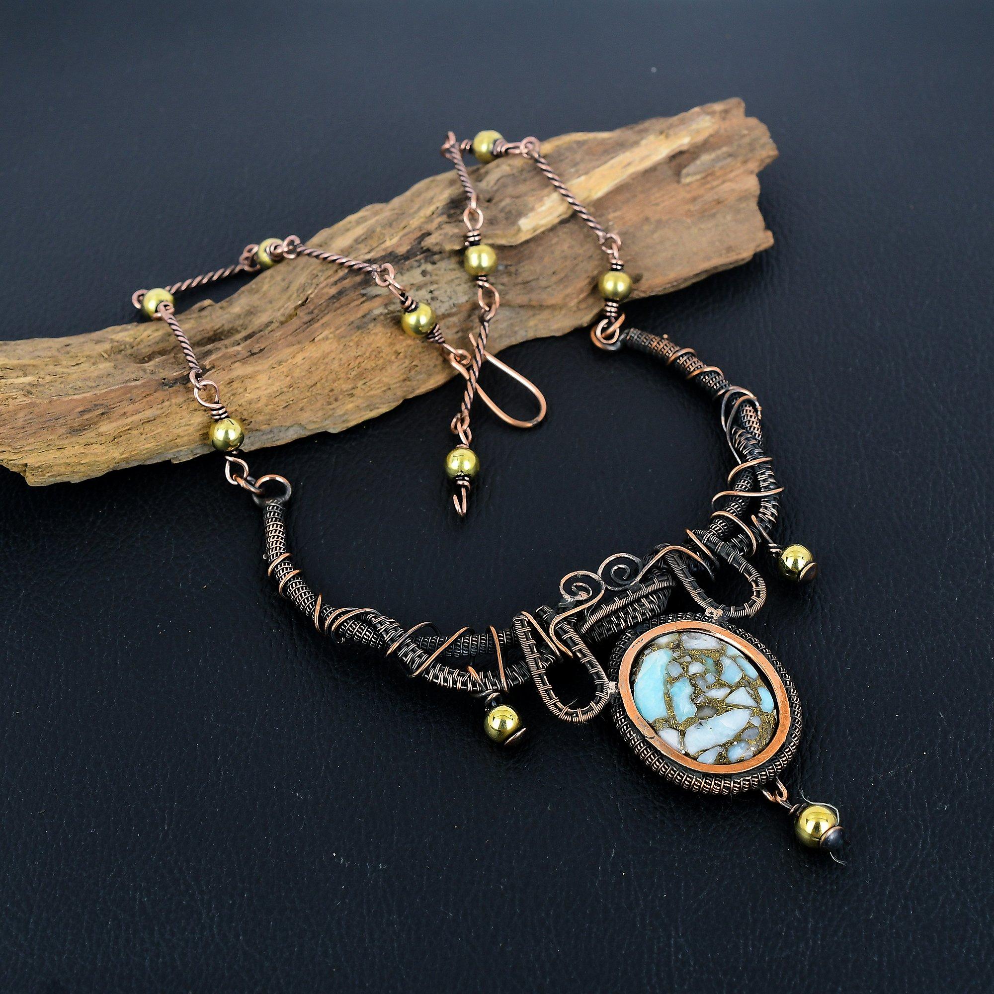 Медное ожерелье с ларимаром, дизайнерское ожерелье ручной работы, обмотанное медной проволокой 999 пробы, ювелирное украшение, ожерелье с регулируемой цепочкой, подарок для женщин
Медное ожерелье с ларимаром, дизайнерское ожерелье ручной работы, обмотанное медной проволокой 999 пробы, ювелирное украшение, ожерелье с регулируемой цепочкой, подарок для женщин