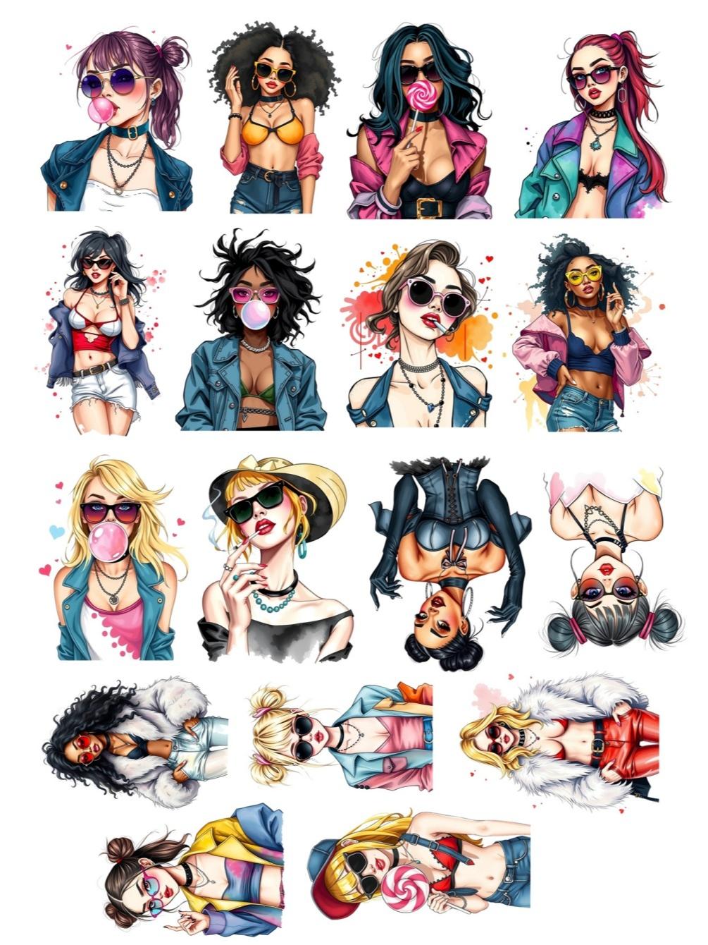 17pcs Ins Watercolor Mint Modern Beauty Stickers Black And White Salt Girl A Character Sketch Waterproof Hand Account Stationery білий
17pcs Ins Watercolor Mint Modern Beauty Stickers Black And White Salt Girl A Character Sketch Waterproof Hand Account Stationery білий