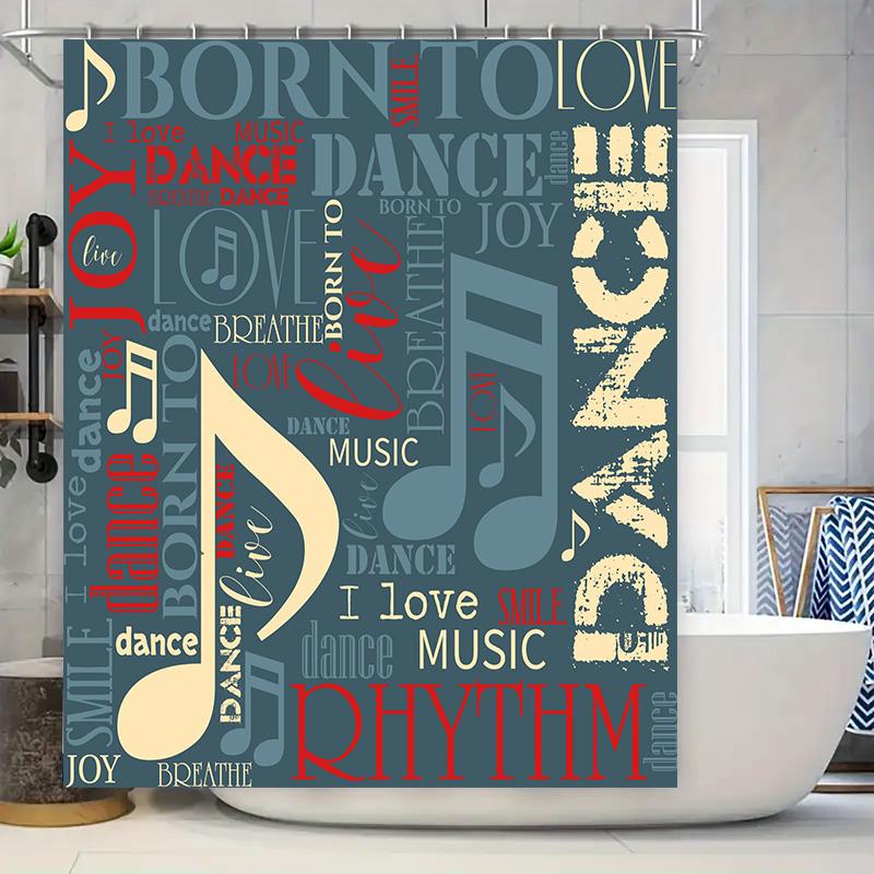 Blue Music Notes Shower Curtain: Decorative Home Bathroom Fabric Hanging Liner Red White Black Gold Typography Words Background W60H190(CM)-1 Pcs
Blue Music Notes Shower Curtain: Decorative Home Bathroom Fabric Hanging Liner Red White Black Gold Typography Words Background W60H190(CM)-1 Pcs