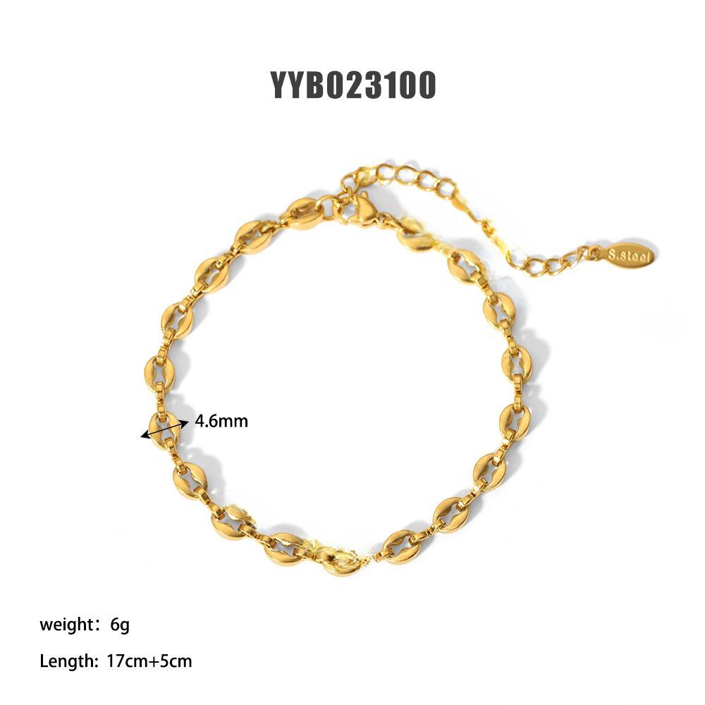 «Двухслойный браслет из титановой стали с кубинской и плоской цепочкой-змейкой из 18-каратного золота для женщин» Length 6 inch
«Двухслойный браслет из титановой стали с кубинской и плоской цепочкой-змейкой из 18-каратного золота для женщин» Length 6 inch