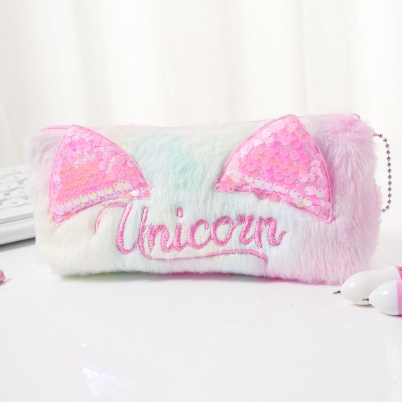 Tie-dye Cat Ear & Sequins Pencil Case - Large Capacity Plush Bag with Embroidered Letters and Zipper Closure
Tie-dye Cat Ear & Sequins Pencil Case - Large Capacity Plush Bag with Embroidered Letters and Zipper Closure