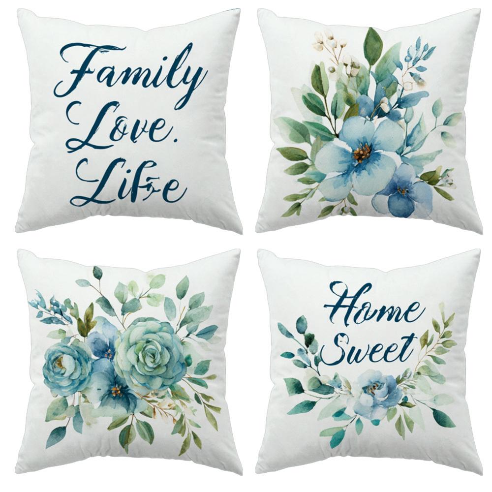 4 Piece Decorative Pillow Covers Set Perfect For Home Decor And Bedding Featuring Charming Watercolor Blue Floral Design And 35x35cm 4pcs
4 Piece Decorative Pillow Covers Set Perfect For Home Decor And Bedding Featuring Charming Watercolor Blue Floral Design And 35x35cm 4pcs