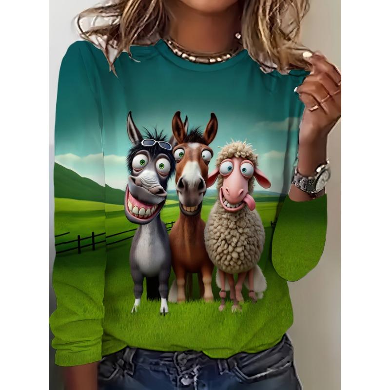 Ladies casual and elegant round neck T-shirt -3D printed with fun animal patterns, fashionable top for pet enthusiasts, durable and trendy shirt S
Ladies casual and elegant round neck T-shirt -3D printed with fun animal patterns, fashionable top for pet enthusiasts, durable and trendy shirt S