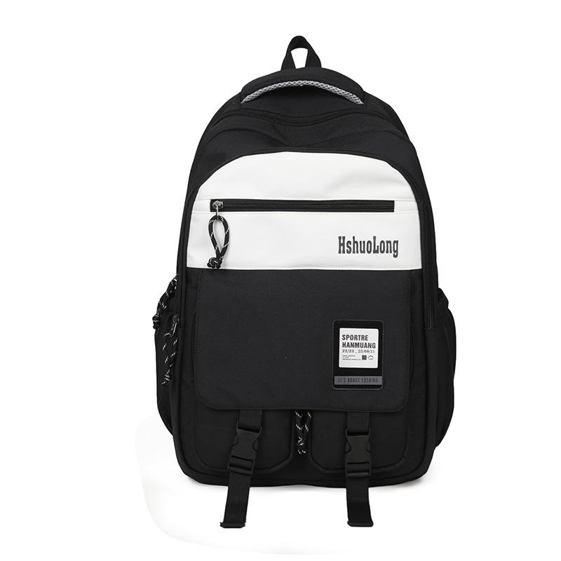 Большая вместимость студенческого школьного рюкзака, мужской многофункциональный рюкзак, женский кампусный спортивный рюкзак чёрный