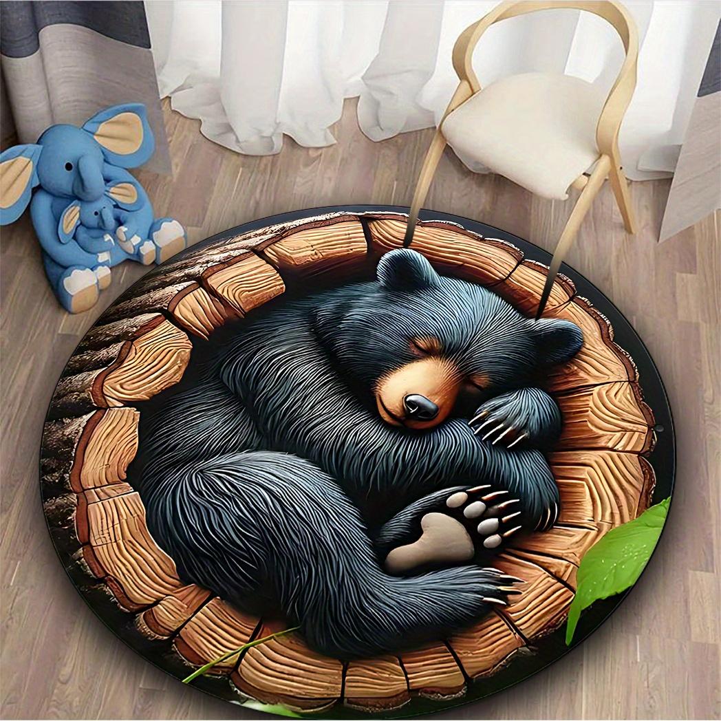 Cozy Sleeping Bear Rug Circular Tree Ring Pattern Floor Mat Realistic Gray Bear & Leaf Accent,Non-Slip Nursery Bedroom Decor 60cm
Cozy Sleeping Bear Rug Circular Tree Ring Pattern Floor Mat Realistic Gray Bear & Leaf Accent,Non-Slip Nursery Bedroom Decor 60cm