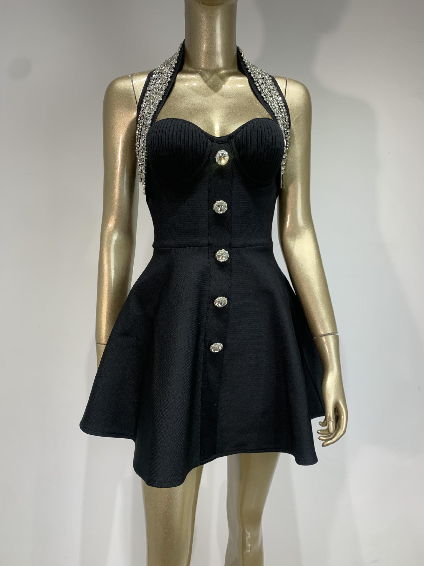 Платье-бандаж А-силуэта с бретелью через шею, розово-красного цвета со стразами - европейский и американский стиль для вечеринок Large чёрный
Платье-бандаж А-силуэта с бретелью через шею, розово-красного цвета со стразами - европейский и американский стиль для вечеринок Large чёрный