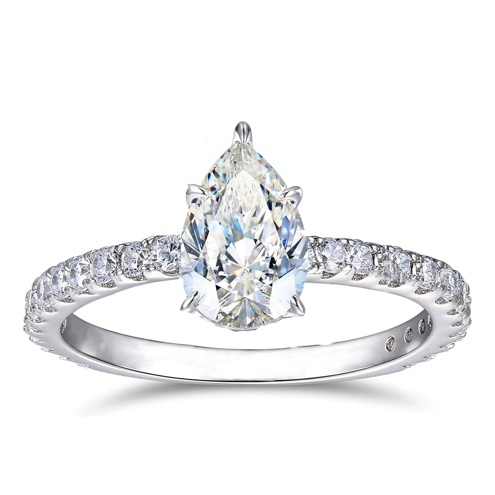 Super Sparkling Pear shaped Moissanite Drop Ring Women with 1-3ct Laboratory Diamond Rings Jewelry S925 Silver Ring Size: 5*Gem Color: 1.0ct
Super Sparkling Pear shaped Moissanite Drop Ring Women with 1-3ct Laboratory Diamond Rings Jewelry S925 Silver Ring Size: 5*Gem Color: 1.0ct