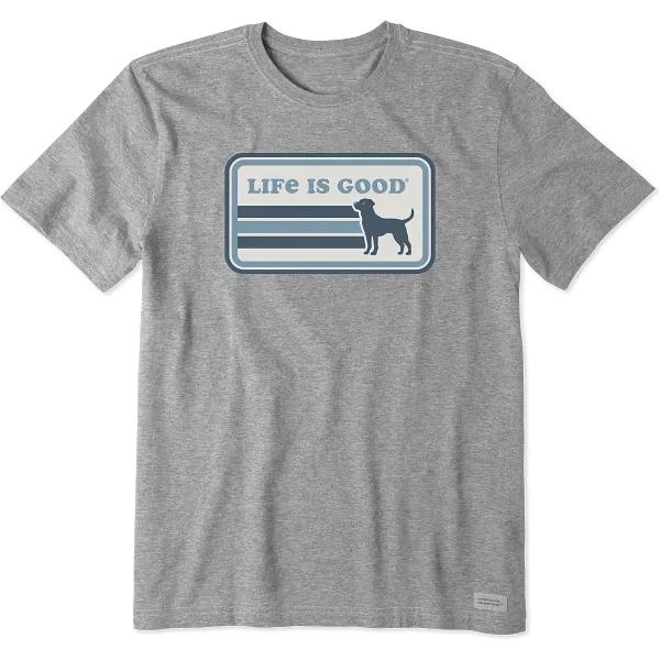 Life is Good. Men s Black Lab Stripes Short Sleeve Crusher Tee, Heather Gray M
Life is Good. Men s Black Lab Stripes Short Sleeve Crusher Tee, Heather Gray M