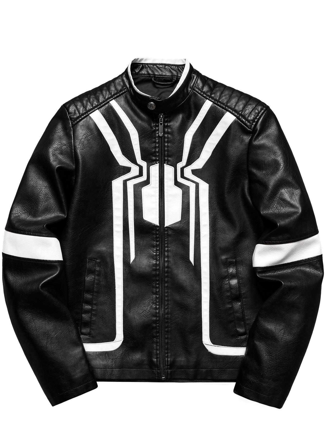 Men s European American Embroidered PU Leather Motorcycle Jacket, Black & White Color Block, Youth Casual Workwear. XS чёрный
Men s European American Embroidered PU Leather Motorcycle Jacket, Black & White Color Block, Youth Casual Workwear. XS чёрный