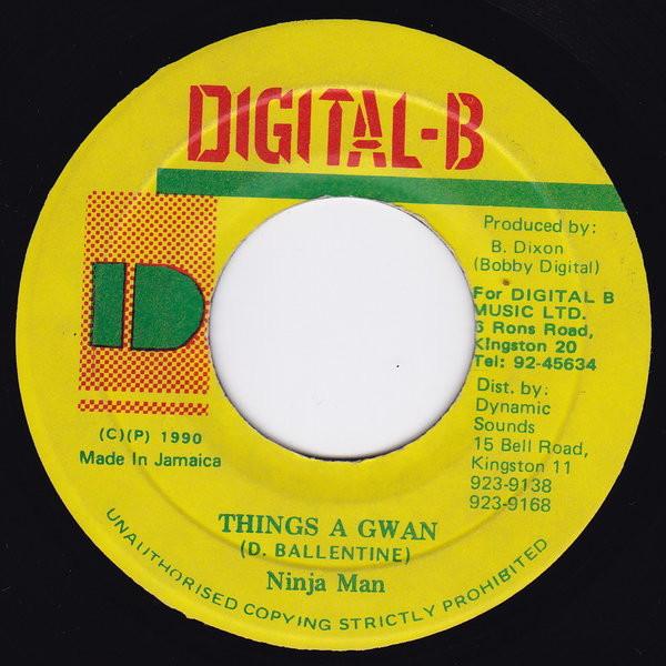 7inch Record NINJAMAN - Things A Gwan NONE Digital-B 1990 Jamaica Reggae, Ska & Dub Used
7inch Record NINJAMAN - Things A Gwan NONE Digital-B 1990 Jamaica Reggae, Ska & Dub Used