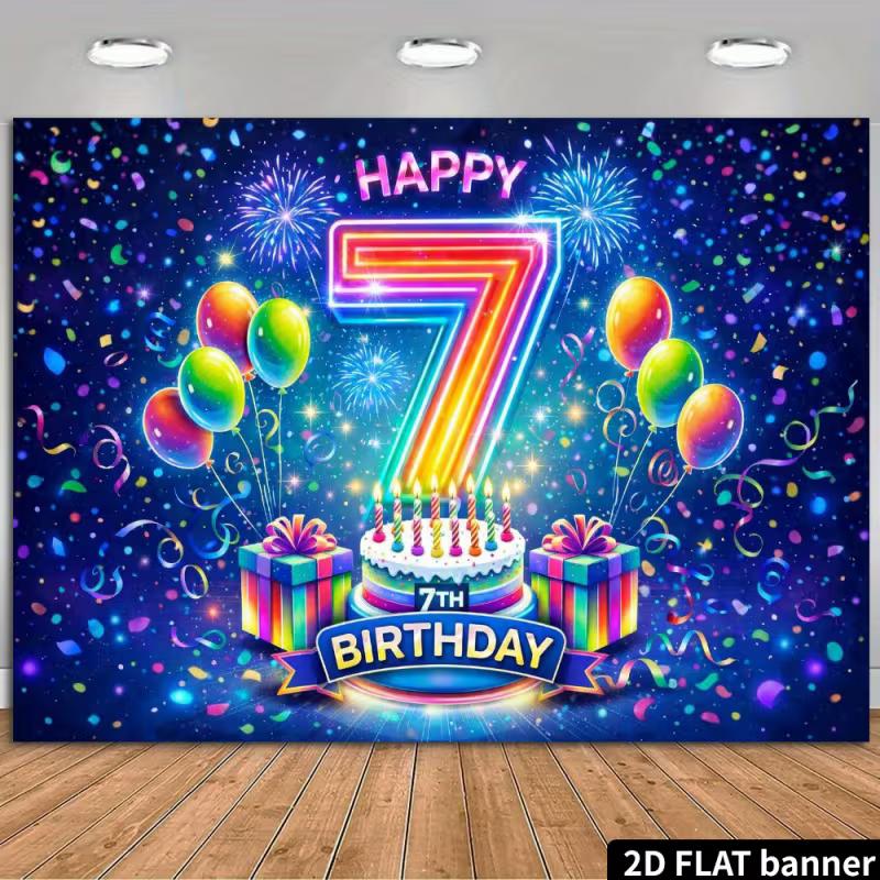 2D Dark Blue Neon Style 7th Birthday Backdrop for Boys & Girls 47.2x31.5inch/120*80cm
2D Dark Blue Neon Style 7th Birthday Backdrop for Boys & Girls 47.2x31.5inch/120*80cm