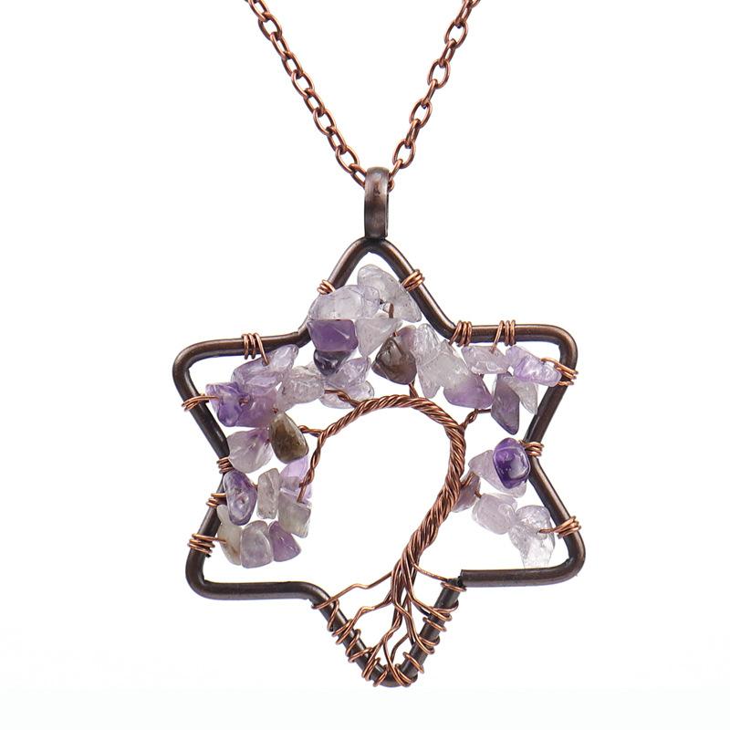Vintage Hand Wound Hexagram Curved Tree Of Life Necklace Gravel Crystal Pendant N61 Agate Chain аметист
Vintage Hand Wound Hexagram Curved Tree Of Life Necklace Gravel Crystal Pendant N61 Agate Chain аметист