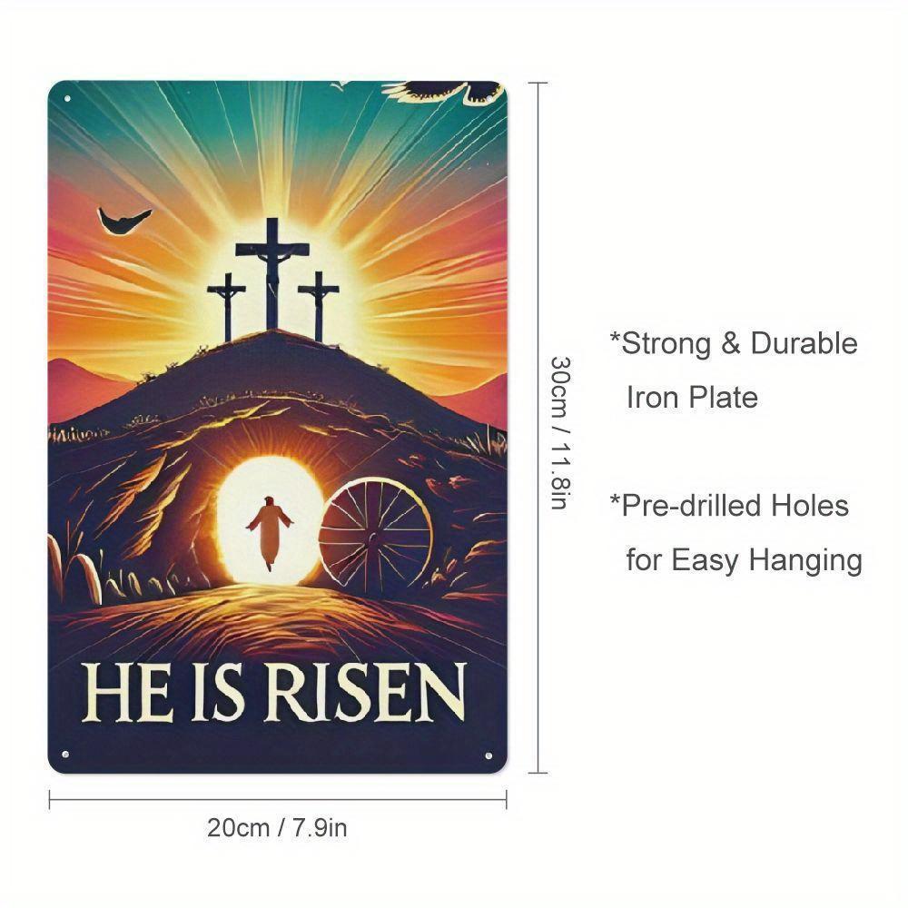 He Has Risen Easter Metal Sign x Durable Tin Plate for Spring Summer Parents Day Halloween Decor 20x30cm(7.8x11.8inch)
He Has Risen Easter Metal Sign x Durable Tin Plate for Spring Summer Parents Day Halloween Decor 20x30cm(7.8x11.8inch)