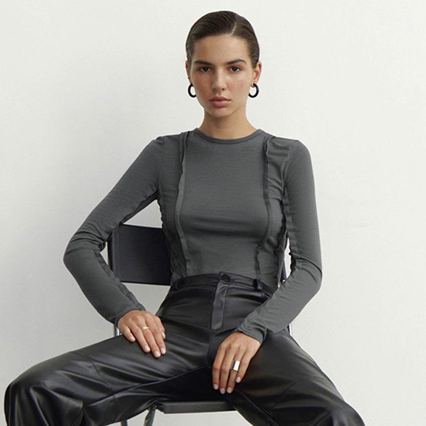 Autumn/Winter Women s Solid Color Round Neck Long Sleeve Fitted T-shirt L
Autumn/Winter Women s Solid Color Round Neck Long Sleeve Fitted T-shirt L