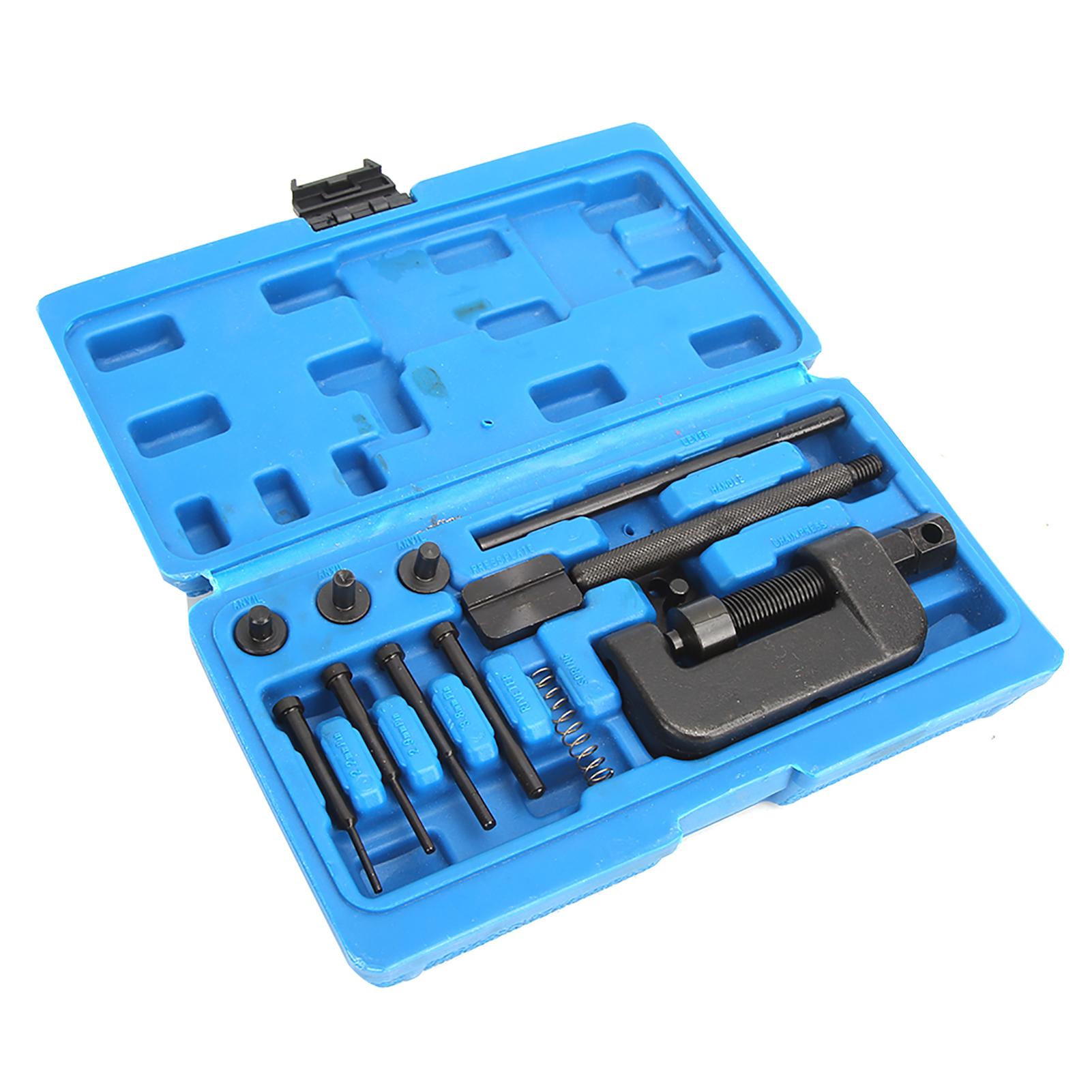 13PcsSet Disassembly Splitter Riveting Dechainer Remove Timing Chain Breaker Set Motorcycle Tool
13PcsSet Disassembly Splitter Riveting Dechainer Remove Timing Chain Breaker Set Motorcycle Tool