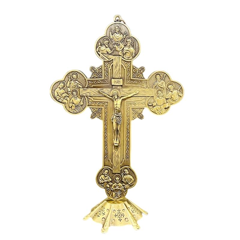 Exquisites Metal Tabletop Crucifix Figurine Unique Stylish Designs Enhances Living Space Enthusiasts Collection
Exquisites Metal Tabletop Crucifix Figurine Unique Stylish Designs Enhances Living Space Enthusiasts Collection