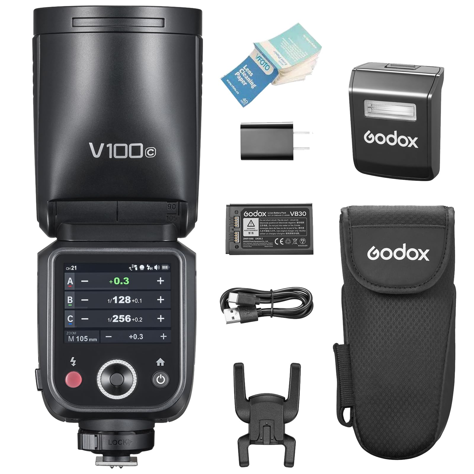 Authorized GODOX V100C Touch Screen Flash Strobe Compatible with Canon EOS 100Ws II HSS High Speed Sync Wireless Round Head Removable External Flash
Authorized GODOX V100C Touch Screen Flash Strobe Compatible with Canon EOS 100Ws II HSS High Speed Sync Wireless Round Head Removable External Flash