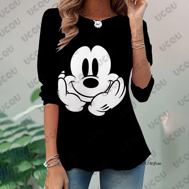 Cartoon Disney Mickey Mouse Print Womens Long Sleeve Tshirt Autumn Fashion Oneck Tees Casual Pullover Oversized Y2K Tops L
Cartoon Disney Mickey Mouse Print Womens Long Sleeve Tshirt Autumn Fashion Oneck Tees Casual Pullover Oversized Y2K Tops L