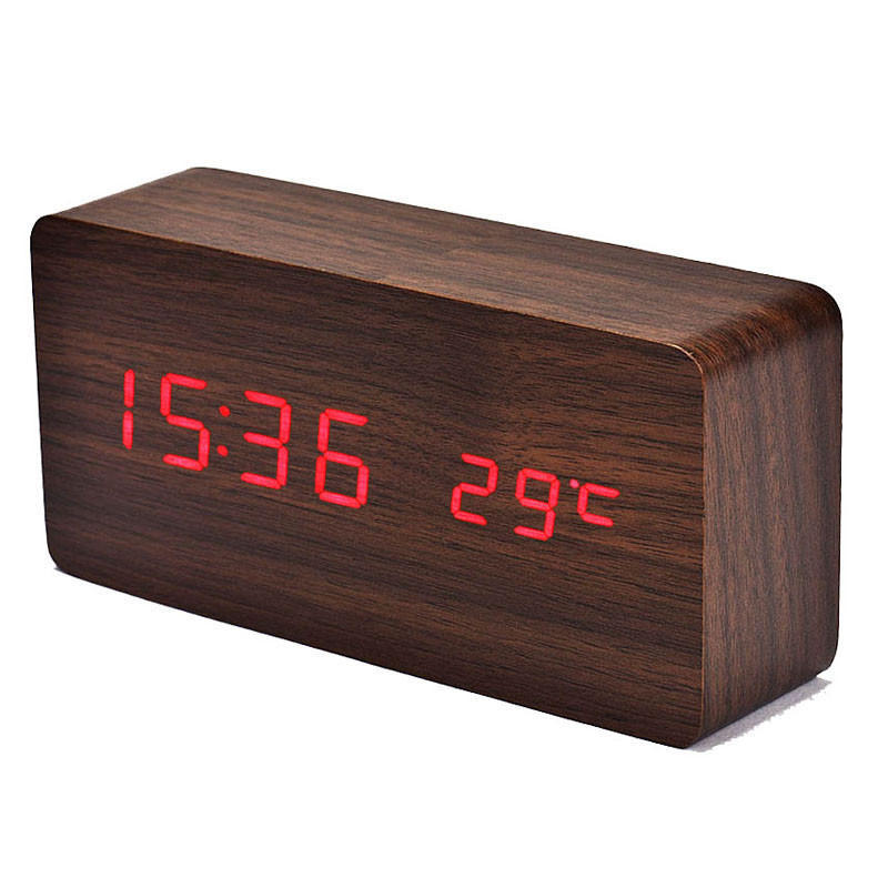 Voice Control Creative Wooden LED Alarm Clock with Temperature Display Table Clock Coffee/Red LED Numbers
Voice Control Creative Wooden LED Alarm Clock with Temperature Display Table Clock Coffee/Red LED Numbers
