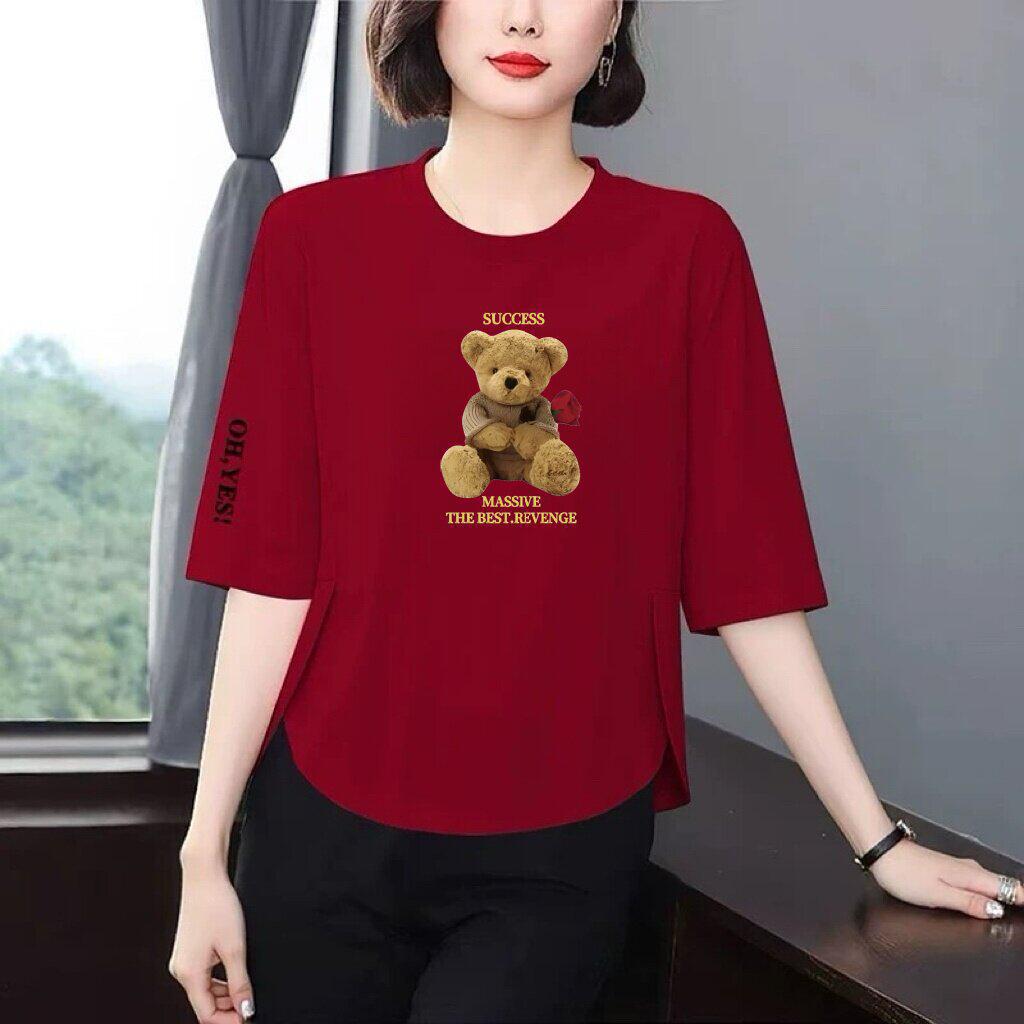 Stylish Bear Print Maternity T-Shirt, Loose Fit, Slimming, Age-Defying, Belly Covering, Versatile Seven-Sleeve Women s Top M
Stylish Bear Print Maternity T-Shirt, Loose Fit, Slimming, Age-Defying, Belly Covering, Versatile Seven-Sleeve Women s Top M
