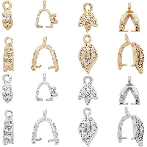 SUPERFINDINGS 16 шт. Латунные зажимы-петли, Зажим-петля, Застежка-петля, 4 стиля, Кубический цирконий, Ледокол, Позолоченные, Платиновые, Застежка-петля для изготовления украшений своими руками 9~13x3~6x6~9mm
SUPERFINDINGS 16 шт. Латунные зажимы-петли, Зажим-петля, Застежка-петля, 4 стиля, Кубический цирконий, Ледокол, Позолоченные, Платиновые, Застежка-петля для изготовления украшений своими руками 9~13x3~6x6~9mm