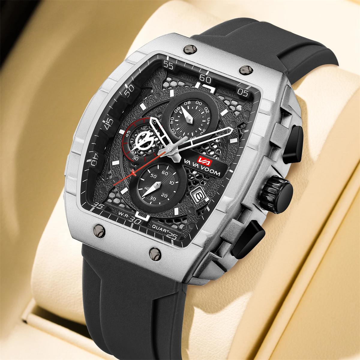 VA VA VOOM Men’s Quartz Watches New Multifunctional Quartz Movement Rectangular Blue Dial Sports Clock Casual Fashion Silicone Strap Men Watch срібний
VA VA VOOM Men’s Quartz Watches New Multifunctional Quartz Movement Rectangular Blue Dial Sports Clock Casual Fashion Silicone Strap Men Watch срібний