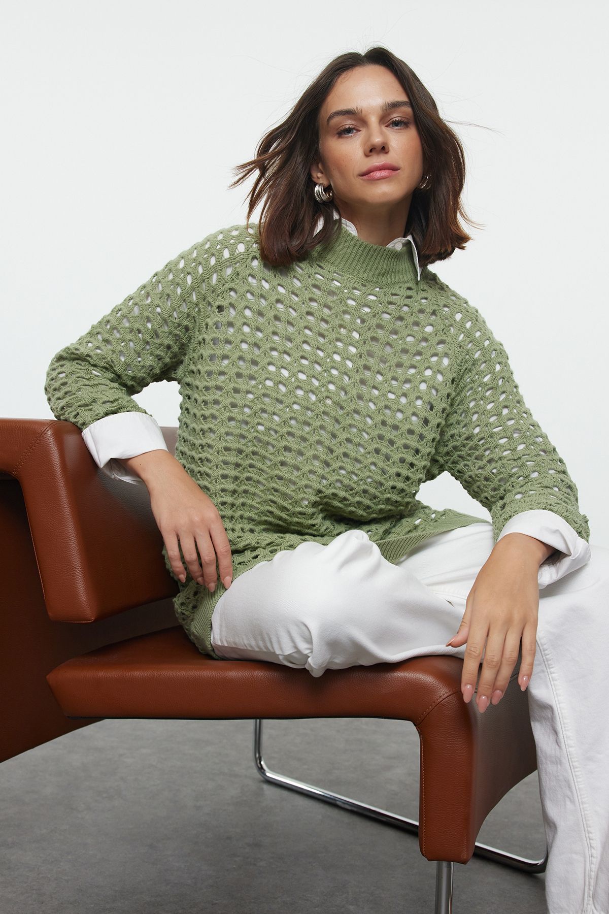 Women s Fashionable Stylish Hijab Sweater Light Khaki High Collar Openwork Perforated Knitwear Sweater L
Women s Fashionable Stylish Hijab Sweater Light Khaki High Collar Openwork Perforated Knitwear Sweater L