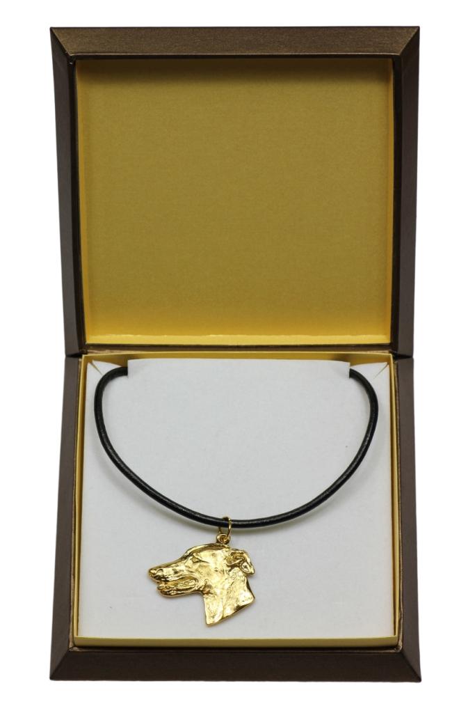 Greyhound, English Greyhound - Dog necklace in gift box, gold-plated pendant for dog fan, striking jewellery by Art-Dog
Greyhound, English Greyhound - Dog necklace in gift box, gold-plated pendant for dog fan, striking jewellery by Art-Dog