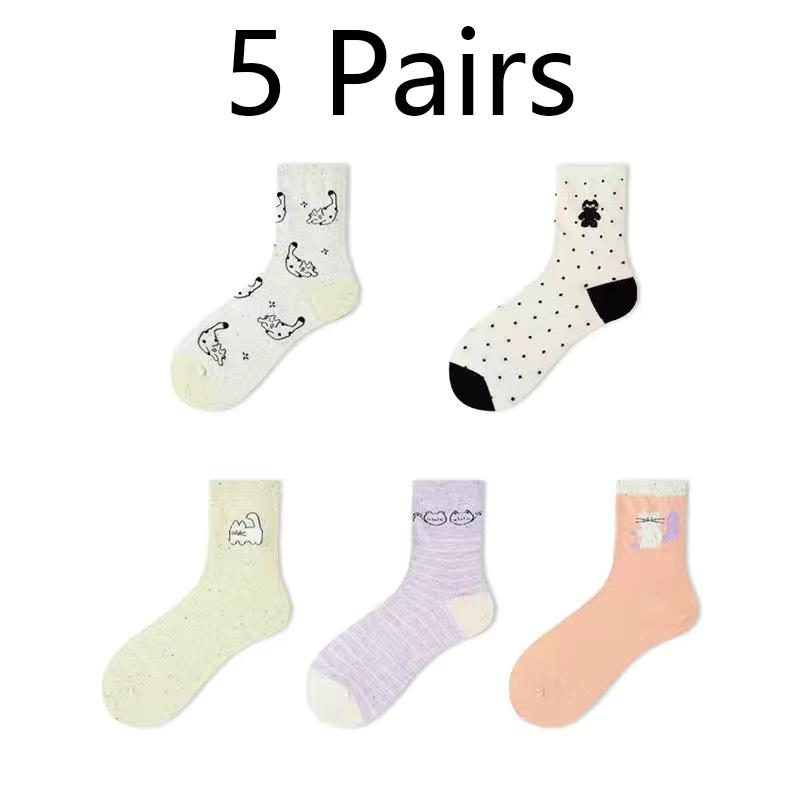 5 пар женских милых носков средней длины с мультяшным животным принтом, в корейском стиле, Ins, весенне-летние носки в колледж-стиле One size
5 пар женских милых носков средней длины с мультяшным животным принтом, в корейском стиле, Ins, весенне-летние носки в колледж-стиле One size