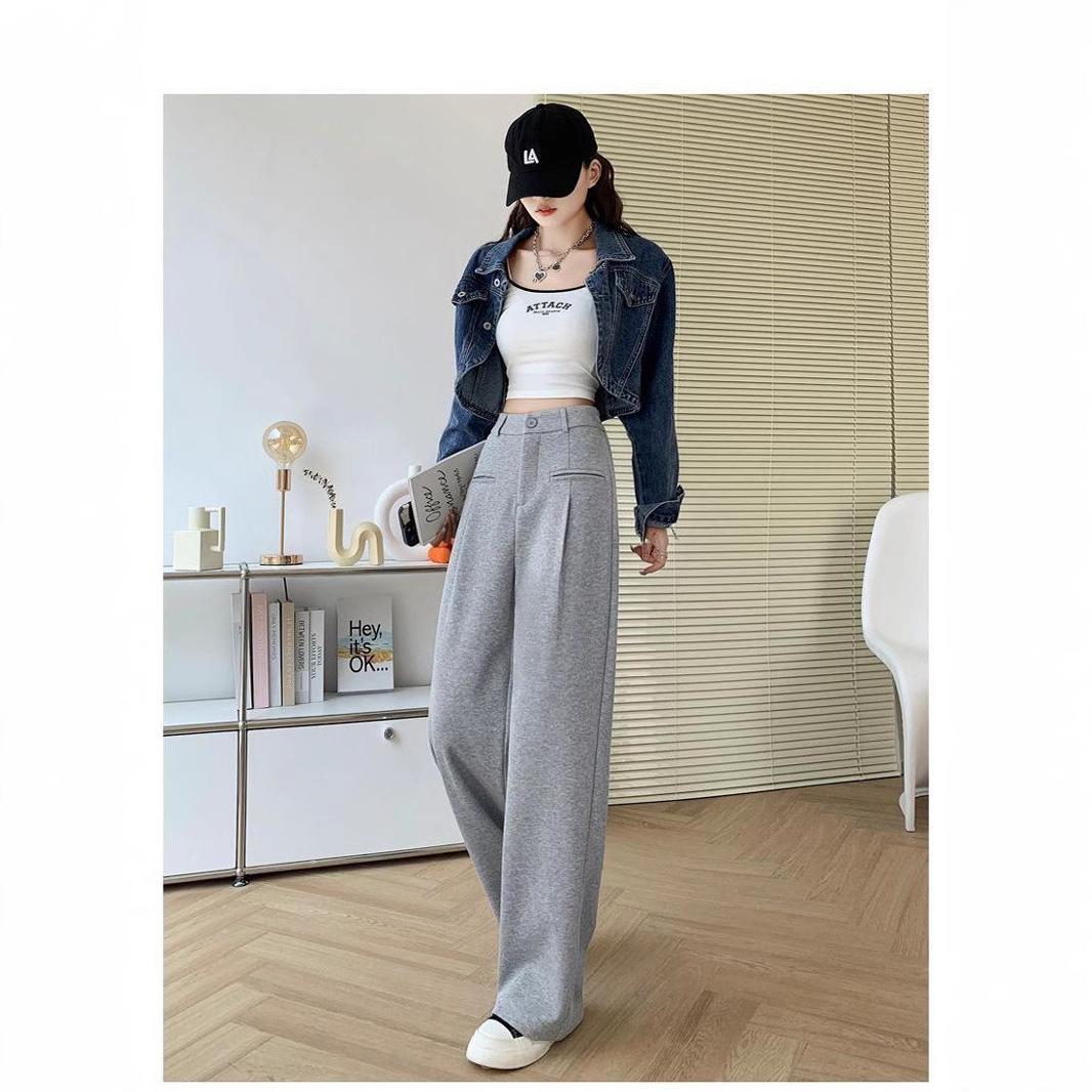 Petite Women s High Waist Loose Straight Leg Pants - Spring/Autumn Grey Suit XL (121-130 lbs)
Petite Women s High Waist Loose Straight Leg Pants - Spring/Autumn Grey Suit XL (121-130 lbs)