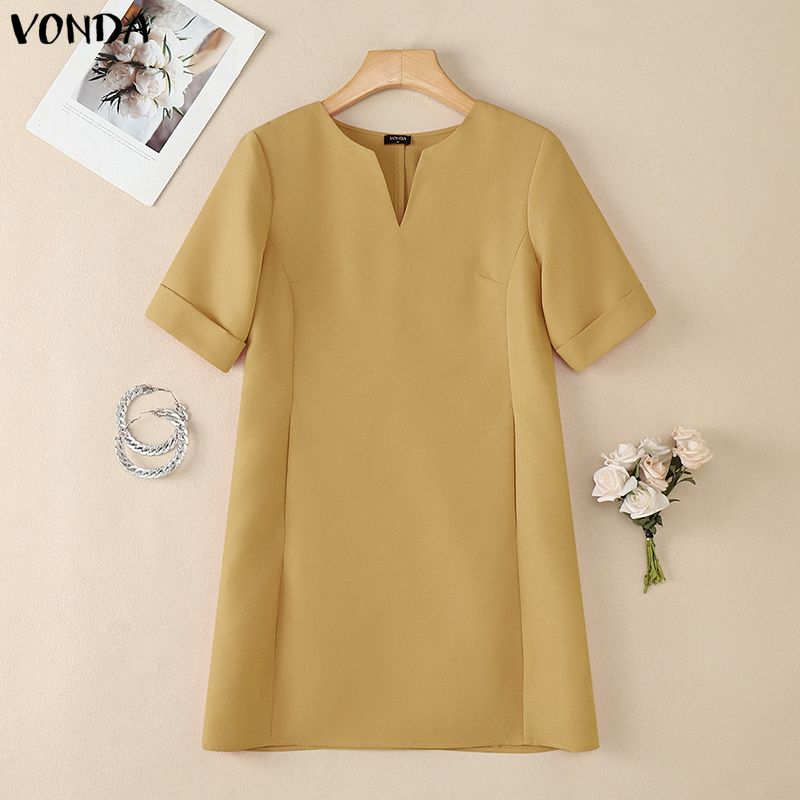 VONDA Elegant Summer Women Short Sleeve Casual Bodycon Tunic Dress 4XL
VONDA Elegant Summer Women Short Sleeve Casual Bodycon Tunic Dress 4XL