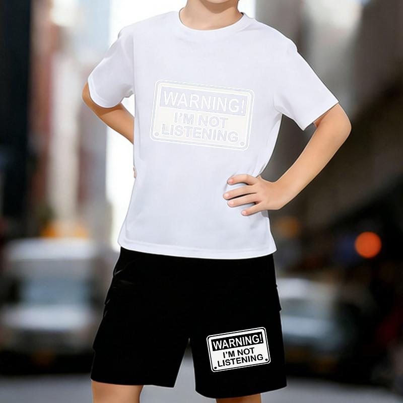 Boys 2 Piece Warning! I m not listening Printed Outfit, Short Sleeve T-Shirt and Shorts Set for Kids Age 5-14,white,Black Sporty Casual Summer Clothes 13-14 Years білий
Boys 2 Piece Warning! I m not listening Printed Outfit, Short Sleeve T-Shirt and Shorts Set for Kids Age 5-14,white,Black Sporty Casual Summer Clothes 13-14 Years білий